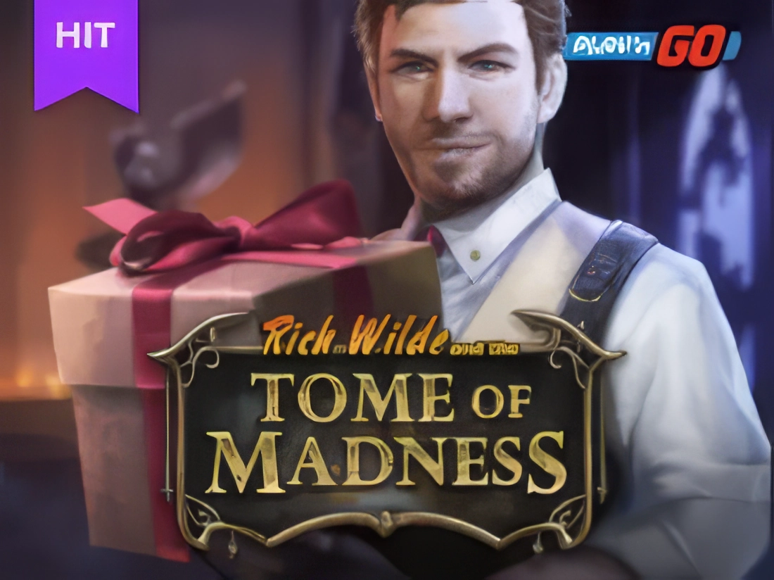 Логотоип слота Rich Wilde and the Tome of Madness